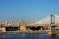 Бруклинский мост. Вид на Манхэттэнский мост и Эмпайр Стейт Билдинг