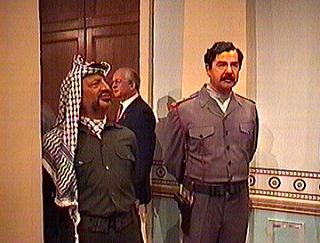 Ясир Арафат и Саддам Хусейн