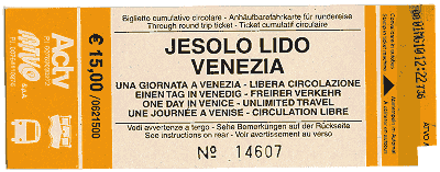 Дневной проездной в Венеции и Лидо ди Езоло